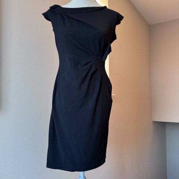 SUZI CHIN Stretchy Little Black Dress with a Twist - Size 6 - Picture 9 of 9